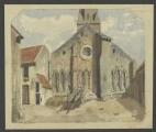 Sarcelles. - Chevet de l'église dessiné par Lucien Bessières.