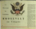 2 vues Seconde Guerre mondiale. - « Le message du président Roosevelt au Congrès. 6 janvier 1942 ».