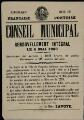 1 vue Mairie de Pontoise. - « Conseil municipal, renouvellement intégral le 6 mai 1900 ». Pontoise : Imprimerie Desableaux.