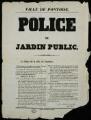 1 vue  - Mairie de Pontoise. - « Police du jardin public, arrêté du 25 avril 1840 ». Pontoise : Imprimerie Dufey. (ouvre la visionneuse)