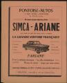 1 vue  - Concessionnaire à Pontoise : tract publicitaire pour la voiture Simca Ariane. (ouvre la visionneuse)