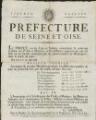 1 vue  - Arrêté de la préfecture de Seine-et-Oise sur les poids et mesures. (ouvre la visionneuse)
