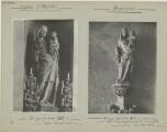 1 vue  - Pontoise. - Cathédrale Saint-Maclou, statues de la Vierge à l\'enfant. (ouvre la visionneuse)