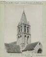 1 vue Santeuil. - Église Saint-Pierre, clocher : façade avec abat-sons.