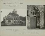 1 vue  - Fontenay-en-Parisis. - Église Saint-Aquillin, portail de la façade ouest et chevet. (ouvre la visionneuse)