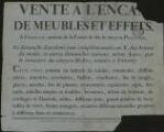 1 vue Vente de meubles et effets dans la ferme de M. Pelletier à Frépillon, par Maître Hébert, notaire à Taverny le deuxième jour complémentaire an X.