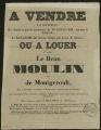 1 vue  - Vente par adjudication ou location du Moulin dit de Montgeroult, par Me Delacour, notaire à Pontoise. (ouvre la visionneuse)