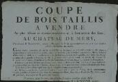1 vue Vente de coupe de bois taillis au château de Méry, par Me Lalouette, notaire à Pontoise.