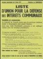 1 vue Blondé, André. - « Elections municipales du 13 mars 1977. Commune de Franconville. Liste d'union pour la défense des intérêts communaux ».