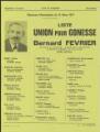 1 vue  - Février, Bernard. - « Ville de Gonesse. Elections municipales du 13 mars 1977. Liste Union pour Gonesse ». (ouvre la visionneuse)