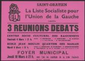1 vue  - Cavelier, Lucien. - « Saint-Gratien. La liste socialiste pour l\'Union de la Gauche organise 3 réunions débats ». (ouvre la visionneuse)