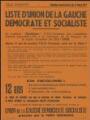1 vue  - Bernard, André. - « Ville d\'Ermont. Elections municipales du 14 mars 1971. Liste d\'union de la Gauche démocrate et socialiste ». (ouvre la visionneuse)
