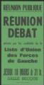 1 vue  - Charansonnet, Jacques. - « Réunion débat animée par les candidats de la liste d\'union des forces de Gauche ». (ouvre la visionneuse)