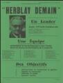 1 vue  - Pittion-Rossillon, André. - « Ville d\'Herblay. Elections municipales du 14 mars 1971. Herblay demain. Un leader. Une équipe. Des objectifs ». (ouvre la visionneuse)