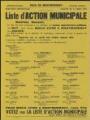 1 vue - Rey, Jacques. - « Ville de Montmorency. Elections municipales. Scrutin du 14 mars 1971. Liste d\'action municipale ». (ouvre la visionneuse)
