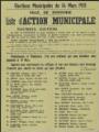 1 vue  - Chauvin, Adolphe. - « Elections municipales du 14 mars 1971. Ville de Pontoise. Liste d\'action municipale ». (ouvre la visionneuse)