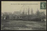 2 vues  - « 223. Guerre de 1914. Beaumont (S.-et-O.). Le pont de péniches » [L\'H., Paris.]. (ouvre la visionneuse)