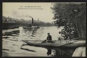 2 vues « 208. Les bords de l'Oise. L'embarcadère de l'île de Champagne ». Frémont édit., Beaumont-sur-Oise.