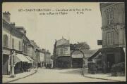 2 vues « 685. Saint-Gratien. Carrefour de la rue de Paris et de la rue de l'Eglise ». E. Malcuit photo.-éditeur, Paris.