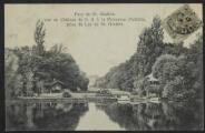 2 vues « Parc de St-Gratien. Vue du château de S.A.I. la princesse Mathilde, prise du lac de St-Gratien ». Edition Trianon n° 2070.