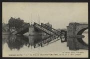 2 vues  - « 14. Campagne de 1914. Le pont de Beaumont-sur-Oise, détruit par le génie français ». G. Olivier photo, Isle-Adam. (ouvre la visionneuse)