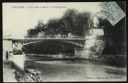 2 vues « L'Isle-Adam. L'Oise. Bras du Moulin. Le nouveau pont ». Cliché Godefroy. A. Seyes, imp.-édit. , Pontoise.