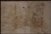 1 vue Aincourt. - Maison forte : représentation d'un premier cavalier d'une peinture murale.