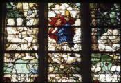 1 vue  - Écouen. - Église Saint-Acceul : détail d\'un vitrail représentant la duchesse de Montmorency. (ouvre la visionneuse)