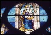 1 vue Groslay. - Église Saint-Martin : détail d'un vitrail situé dans le collatéral sud et représentant l'Arbre de Jessé.