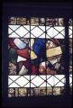 1 vue Groslay. - Église saint Martin : détail d'un vitrail situé dans le collatéral sud et représentant la vie de saint Martin.