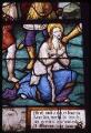 1 vue Groslay. - Église Saint-Martin : détail d'un vitrail représentant le martyre de sainte Agathe.