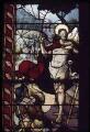 1 vue Groslay. - Église Saint-Martin : détail d'un vitrail représentant la résurrection avec saint Vincent et sainte Geneviève.