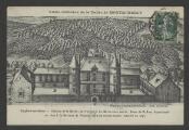 2 vues « Vieux château de la vallée de Montmorency. Enghien-les-Bains. Château de la Barre : se trouvait à La Barre avec entrée route de St-Leu. Appartenait en 1620 à la baronne de Vigeant, maie du Grand Condé. Démoli en 1845 ». Librairie montmorencéenne édit. r